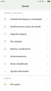 L'opció de xifrat de dispositiu es troba en 'Configuració' -> 'Paràmetres addicionals'