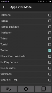 Selecciona les Apps a les que no pots accedir pel bloqueig