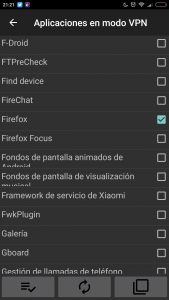 Pots seleccionar també el teu navegador, altres apps, o tot (augmenta el consum de bateria)
