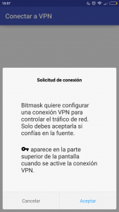 Accepta la connexió a través de VPN