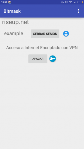 Veuràs una icona a la barra superior indicant que estàs connectat