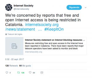 Internet Society statement on Internet blocking measures in Catalonia, Spain