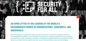 Carta a los gobiernos del mundo por un #encriptado y comunicaciones seguras