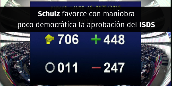 Schulz favorce con maniobra poco democrática la aprobación del ISDS